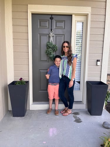Customer photo review of The Niko Jacquard Flutter Sleeve Top