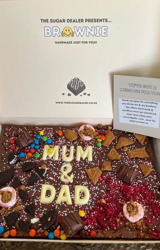 Customer photo review of Mega custom message loaded brownie