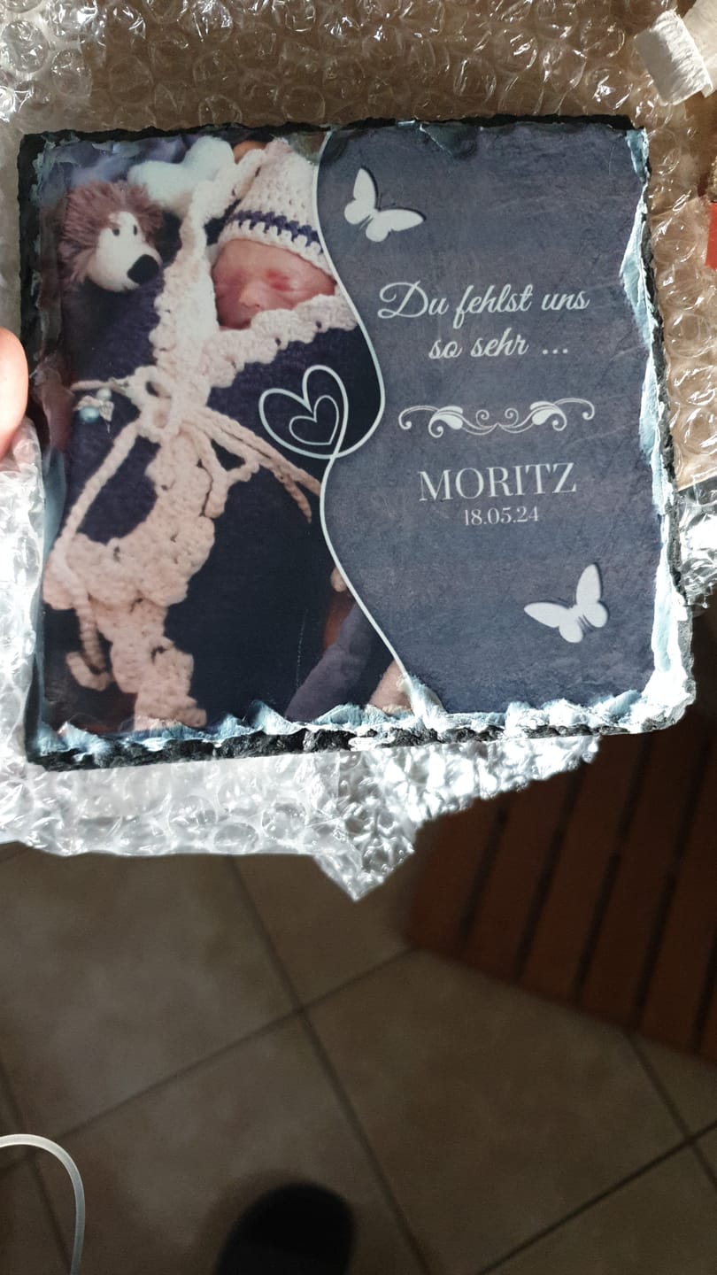 Customer photo review of Du fehlst uns so sehr ... - Individuelle Schieferplatte