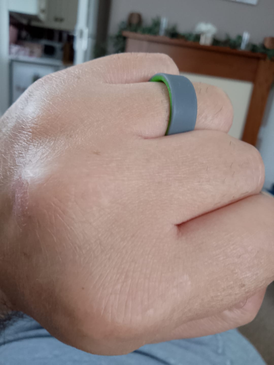 Customer photo review of botthms Double Green Silicone Ring