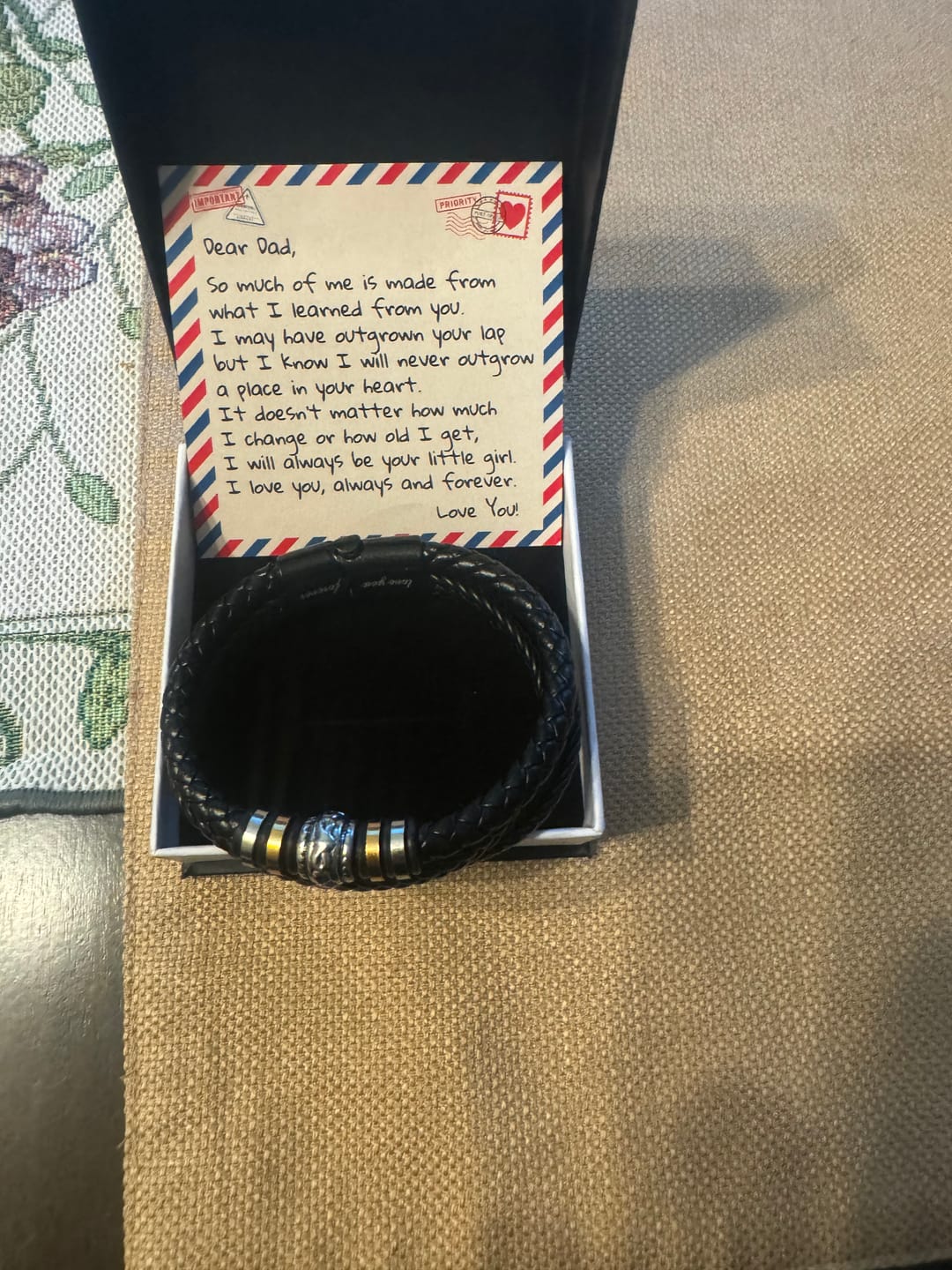 Customer photo review of Dear Dad | From Daughter | Braided Bracelet - SS509