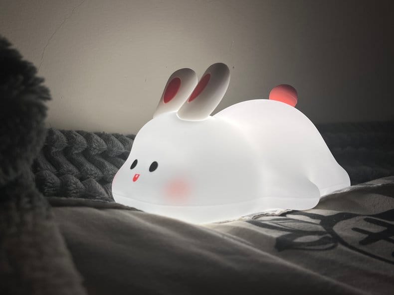 Customer photo review of Cute Rabbit LED Squishy Tap Tap Night Light Lamp