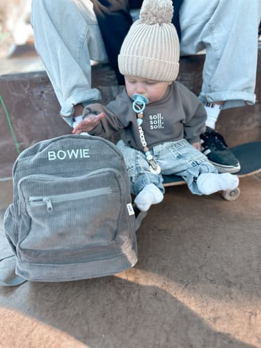 Customer photo review of Corduroy Backpack - Charcoal