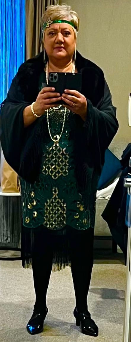 Customer photo review of Margot Plus Size Gatsby Dress - Green