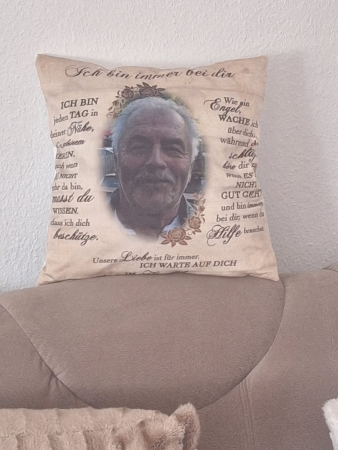 Customer photo review of Ich bin immer bei dir - Paar-Kissen