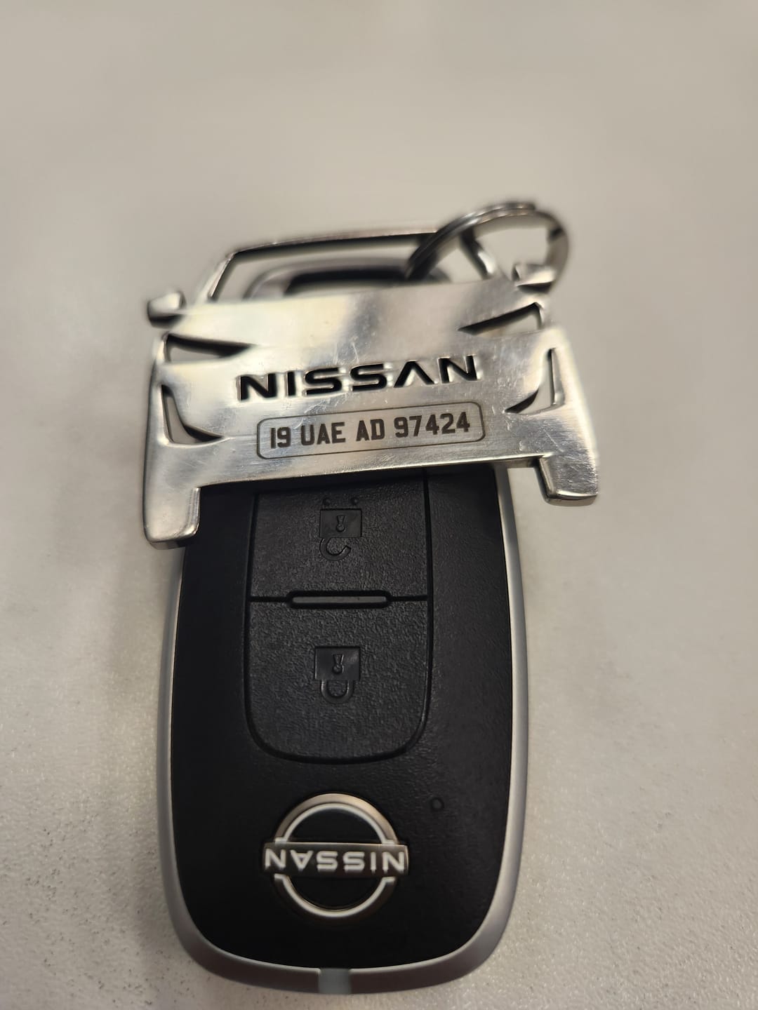 Customer photo review of Personalised Number Plate Car Keychain