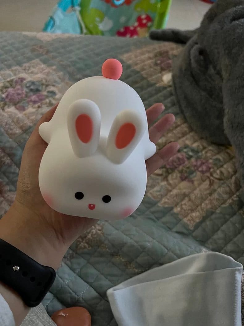 Customer photo review of Cute Rabbit LED Squishy Tap Tap Night Light Lamp