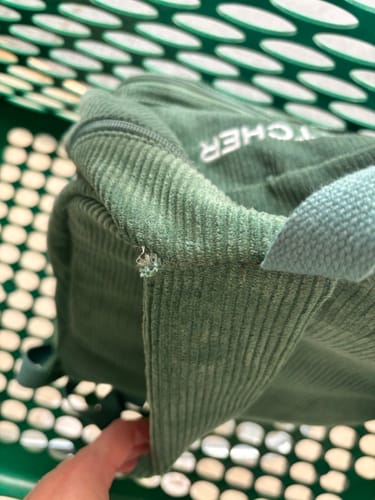 Customer photo review of Corduroy Backpack - Dark Sage
