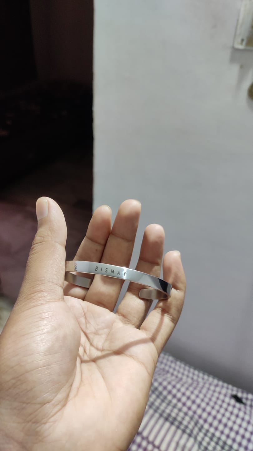 Customer photo review of Personalised Silver Kada