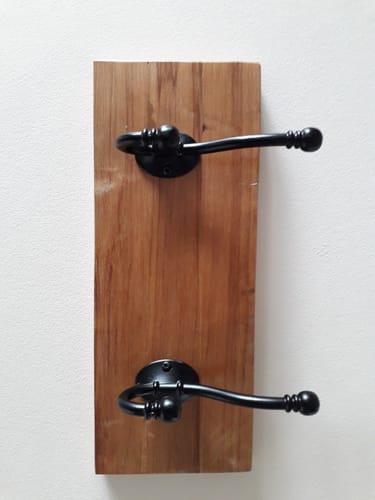 Customer photo review of Metal BALL elegant double prong Black Coat hook 130mm long