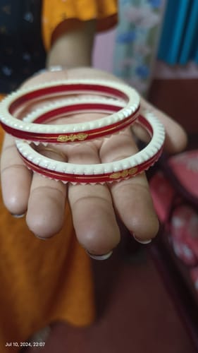 Customer photo review of Red – “Crimson Charm Women’s Bangle” (Pack of 1 Pair) (2 pis)
