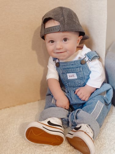 Customer photo review of Kids Soll Denim Overalls