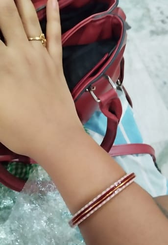 Customer photo review of Red – “Crimson Charm Women’s Bangle” (Pack of 1 Pair) (2 pis)