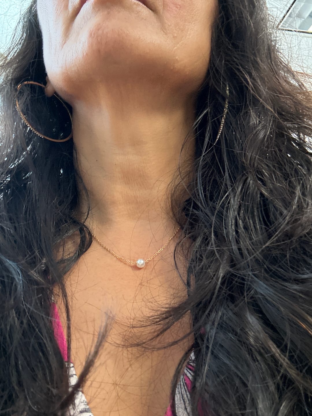 Customer photo review of Solitaire Gold Pearl Necklace