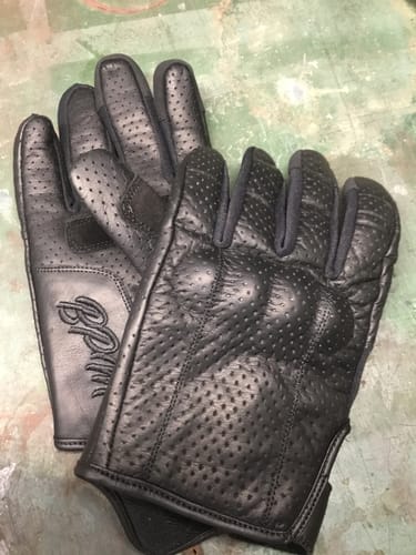 Customer photo review of Gen 2 Thumpa's | Short Cuff Summer Motorbike Gloves | Aramid + Perforated Black Leather