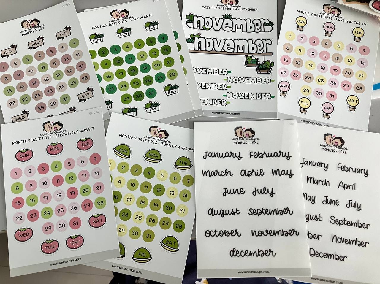 Customer photo review of Months Text Planner Stickers - Script