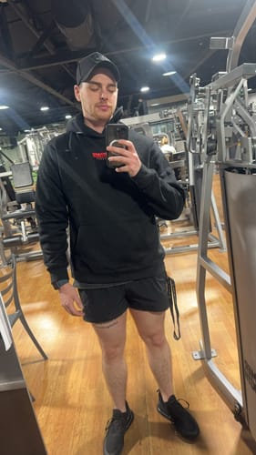 Customer photo review of Premium Drip Hoodie - UniSex - Black/Red