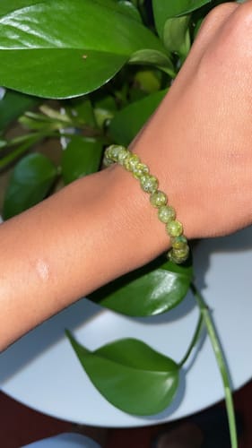 Customer photo review of Peridot Bracelet  - 6-7 mm beads