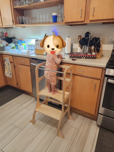 Customer photo review of STEP'n'SIT® • Helper Tower - Table • Convertible 2-in-1