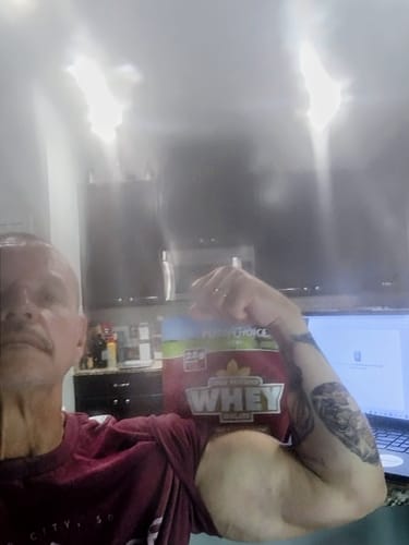 Customer photo review of Whey Protein Isolate with Organic Vanilla