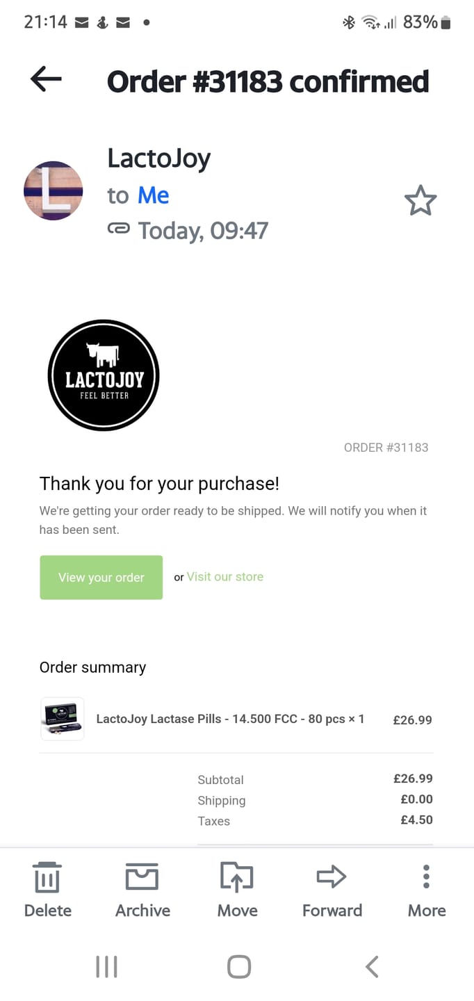 Customer photo review of LactoJoy Laktase Tabletten - 14.500 FCC - 80 Stück
