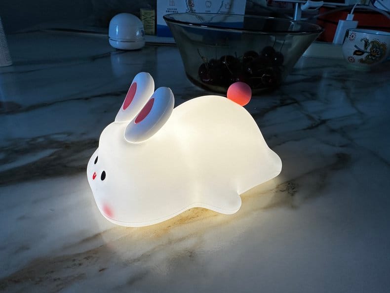 Customer photo review of Cute Rabbit LED Squishy Tap Tap Night Light Lamp