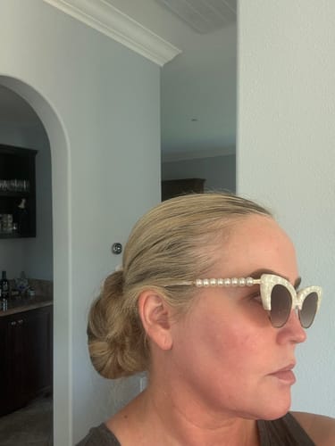 Customer photo review of MOTHER OF PEARL NASHVILLE CAT-EYE SUNGLASSES