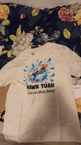 Customer photo review of HAWK TUAH - Premium Shirt