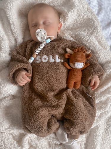 Customer photo review of Wooley Onesie - Mocha