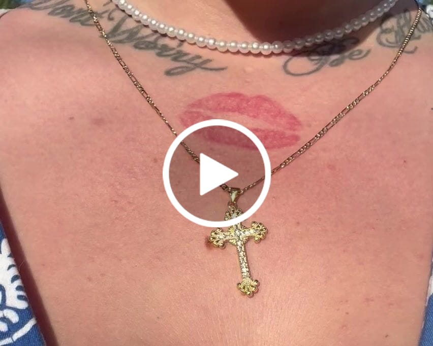 Customer video review of Goth Cross Necklace
