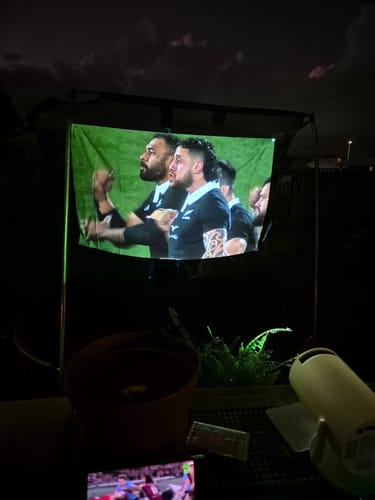 Customer photo review of MovieHub™ Ultra HD Projector + FREE Projector Screen