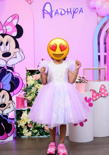 Radhika S. review of Toddler Prom Dress Girl Purple Puff Sleeves Birthday Party Dress image 1 out of 2