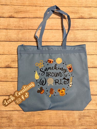 Customer photo review of Snacking Around The World DTF Heat Transfer, Disney Vacation Design, Mickey Minnie DTF