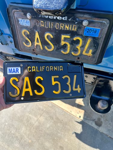 Customer photo review of 1966 CALIFORNIA LICENSE PLATE 6"x12" (156.5mm x 305mm)