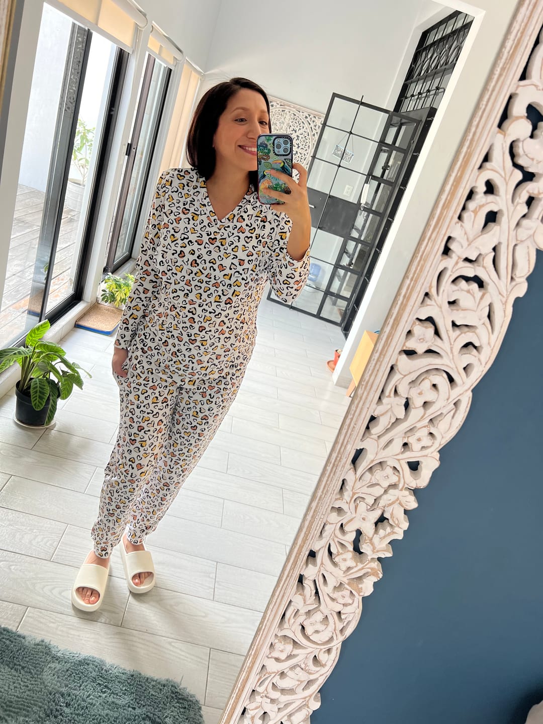 Customer photo review of Pijama de maternidad y lactancia •Corazones print amarillo• ALGODÓN
