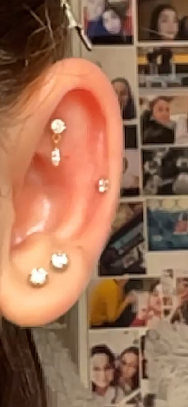 Customer photo review of Hanging Point Piercing | Titan
