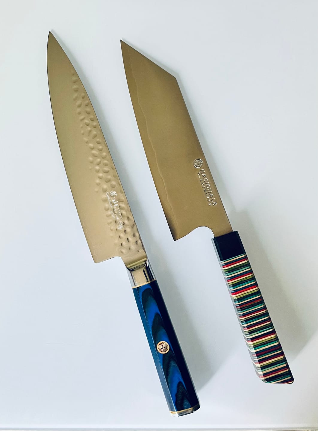 Customer photo review of 180mm Bunka. San Mai 440C. Stabilized Skateboard Material Handle