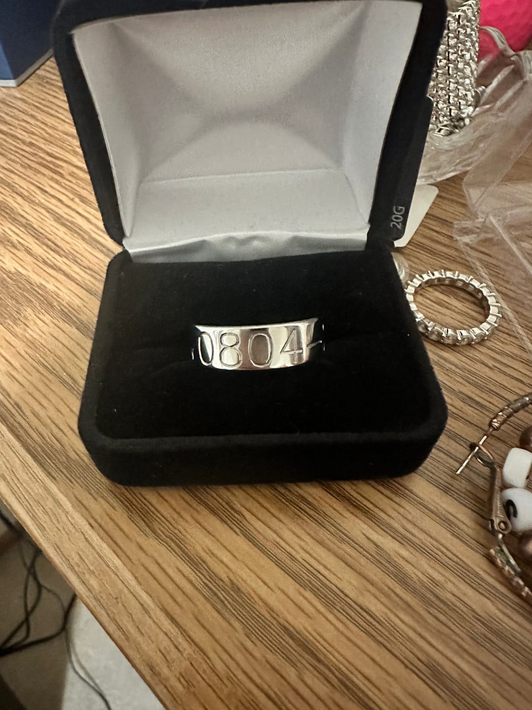 Customer photo review of Duck Band in Titanium 8mm Wide - Customizable