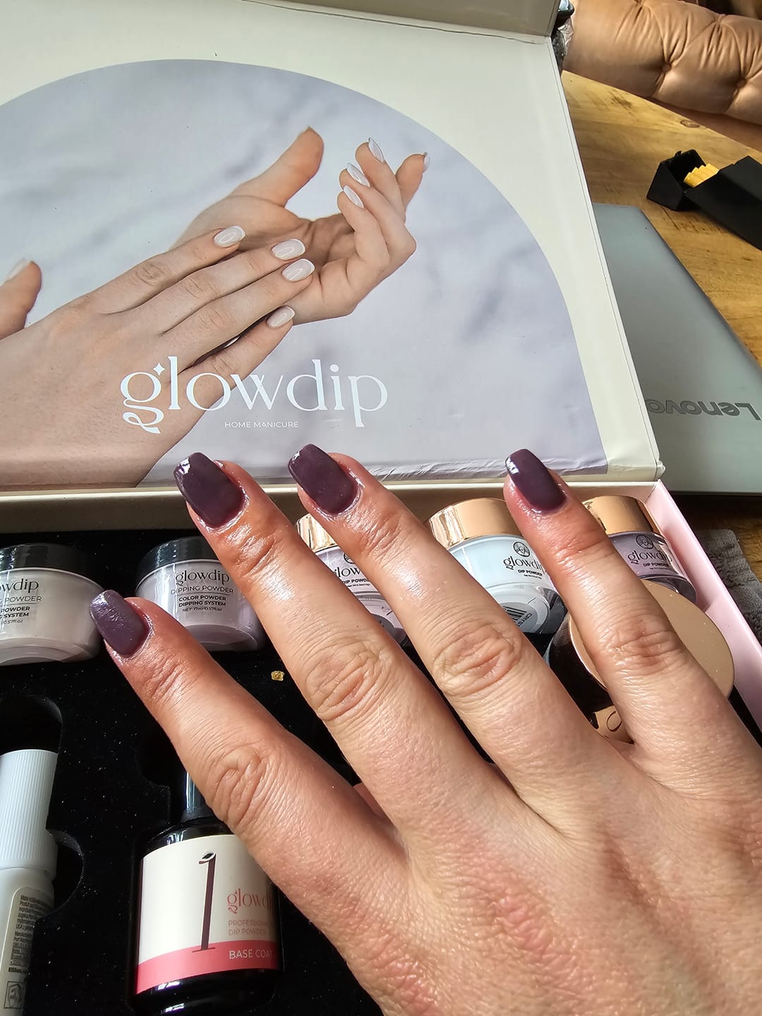 Customer photo review of Auburn Umber Dipping Powder