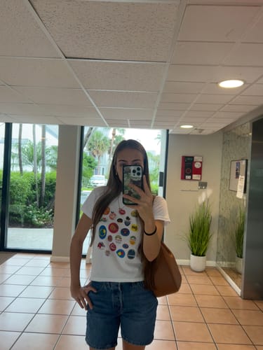 Customer photo review of 'Fruit Stickers' baby tee