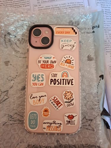 Customer photo review of iPhone Impact Proof Silicon Case ( Motivational Stickers )