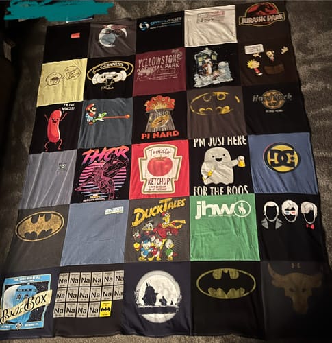 Customer photo review of Double Sided Classic T-shirt Blanket