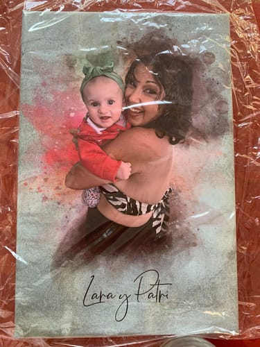 Customer photo review of Tu foto en estilo acuarela | Regalo personalizable para pareja, novia y novio