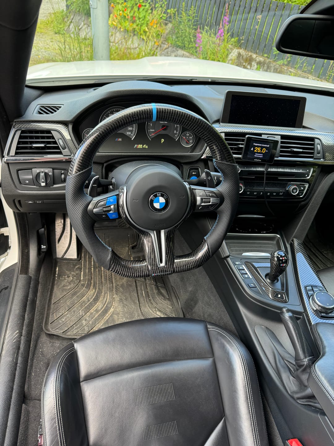 Customer photo review of BMW F-Serie Carbon/Skinn Ratt, Blå Detaljer