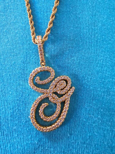 Customer photo review of Luxe Diamond Initial Necklace