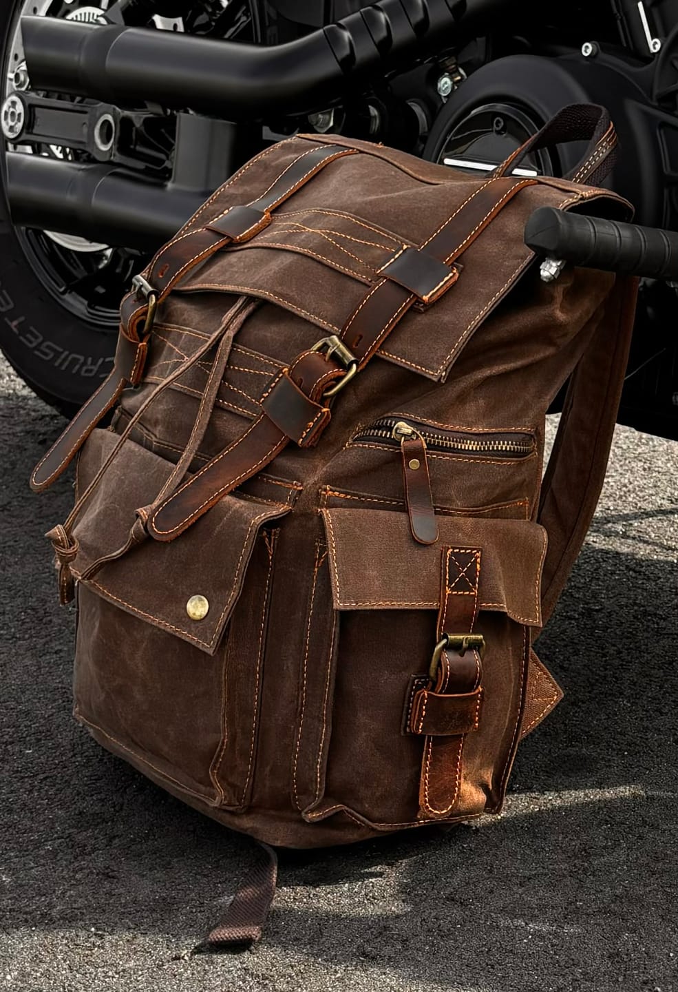 Customer photo review of The Wanderlust - Canvas Travel Backpack