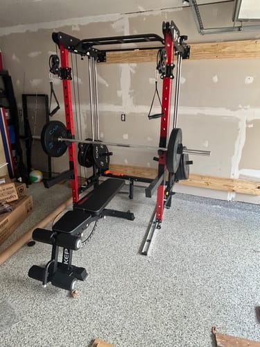 Customer photo review of Major Fitness F35 All-In-One Home Gym Wall-Mount Folding Power Rack