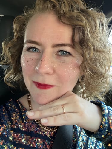 Customer photo review of Gold Stardust Speckles Makeup Patches