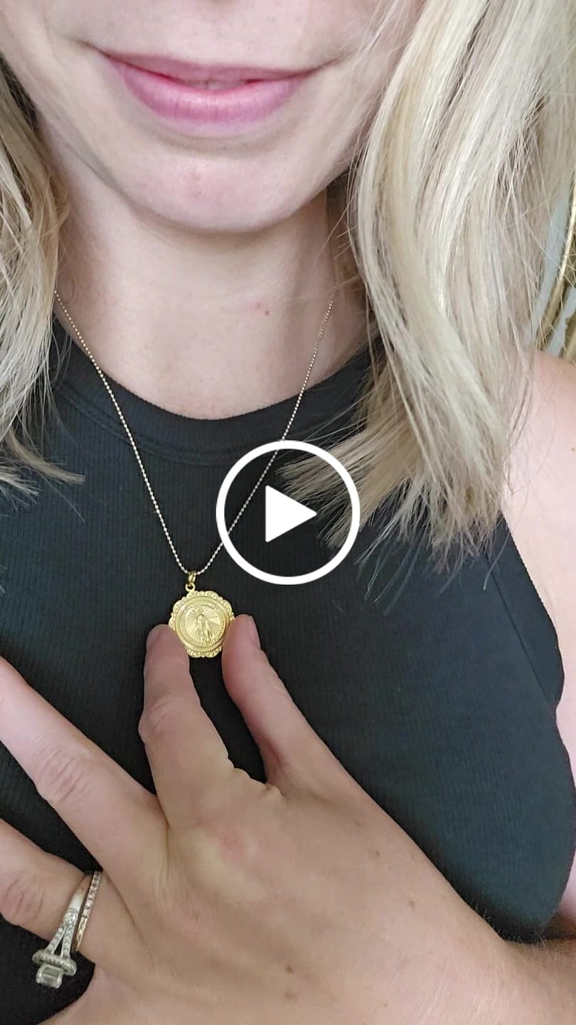 Customer video review of Miraculous Medal Antique Gold Filled Beaded Chain Necklace