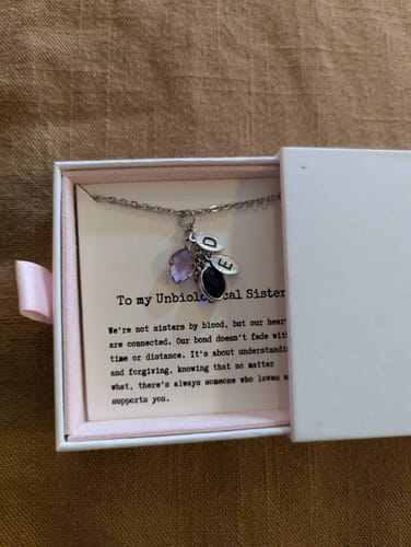 Customer photo review of To My Unbiological Sister - Leaves Necklace